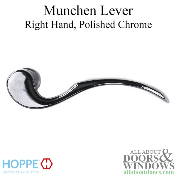 Munchen Lever Handle for Right Handed Multipoint Lock Handlesets - Polished Chrome