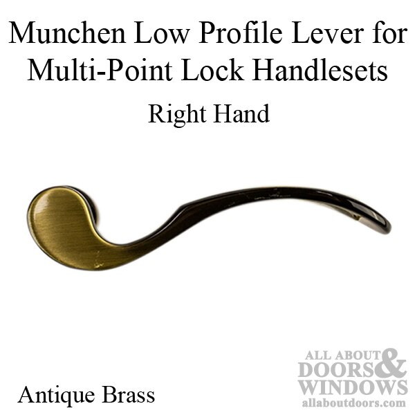 Hoppe Munchen low-profile lever handle for right handed multipoint lock handlesets