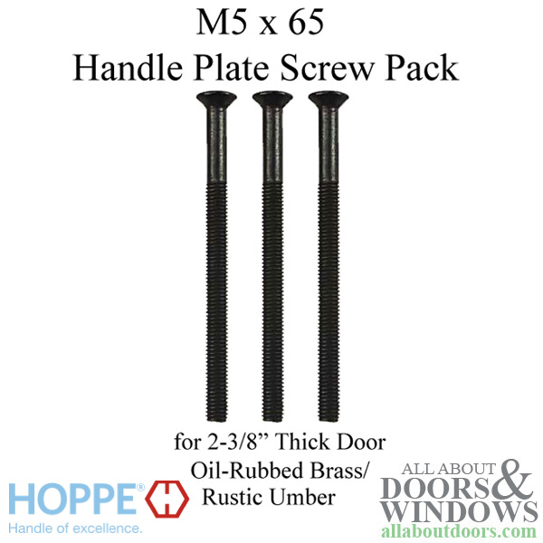 HOPPE M5 x 65mm screw pack of three for 2-1/4 inch door