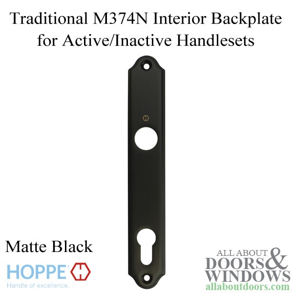 HOPPE traditional interior backplate M374N for active or inactive handlesets