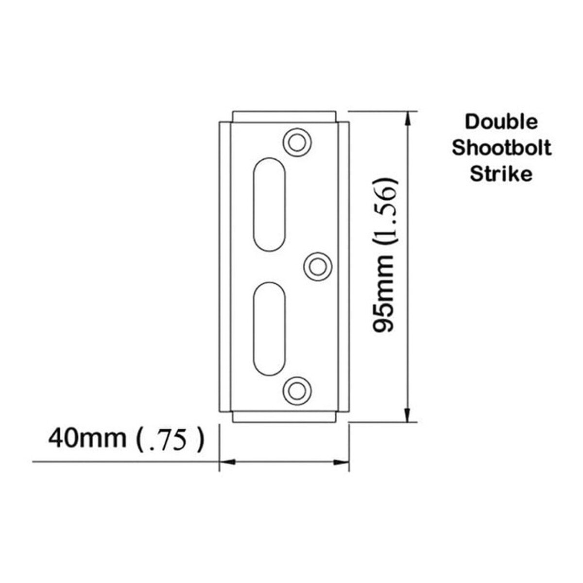 Strike Part Strike Plate, PS0001N, Double Shootbolt