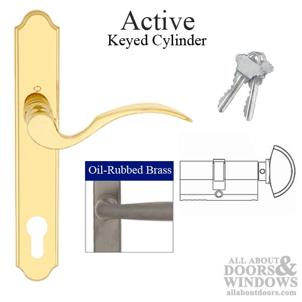 Munchen Active Handle Set – M112PL / 374N – Oil Rubbed Brass – Multipoint Lock Trim