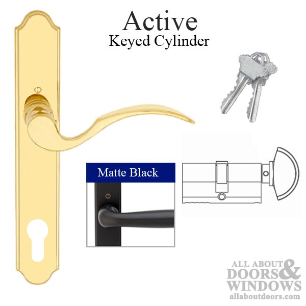 Munchen Active Handle Set – M112PL / 374N – Matte Black – Multipoint Lock Trim
