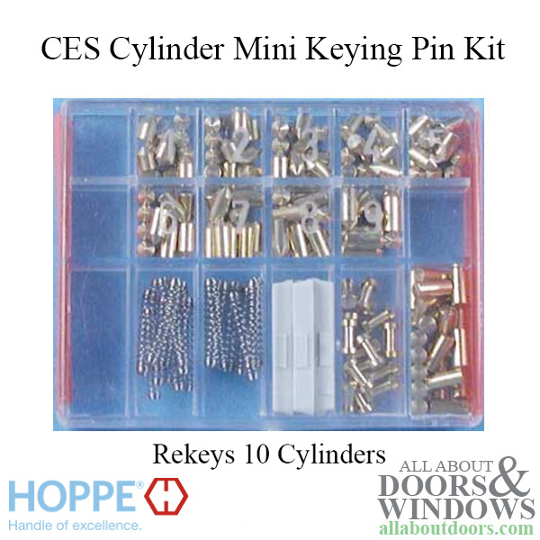 Mini CES cylinder keying pin kit with enough pins for 10 rekeys