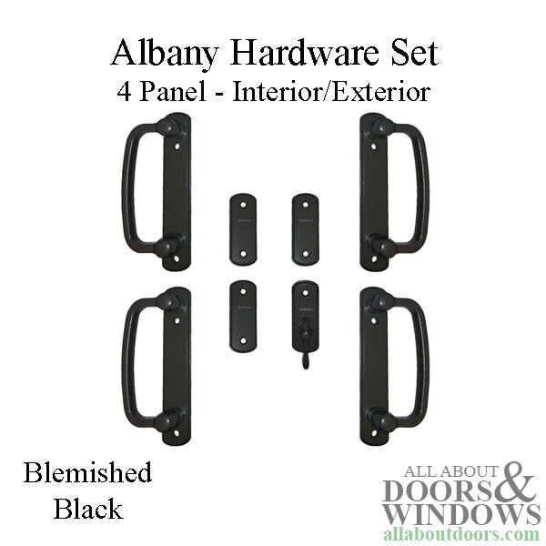 Blemished Andersen Frenchwood Gliding Door Trim Hardware, Albany, 4 Panel Black