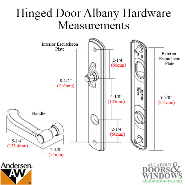Andersen Albany Active Single Hinged Door Hardware Black
