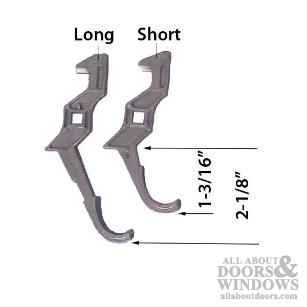 Pella Latch / Lock Housing installed on a screen door - Dimensions