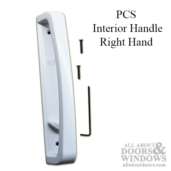 Pcs Interior Handle Ox White Right, Pella Sliding Glass Door Lock Hardware