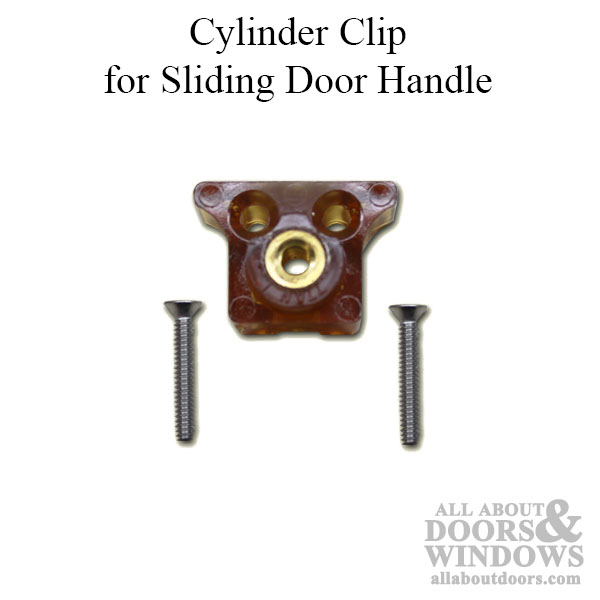 Cylinder clip, sliding door handle