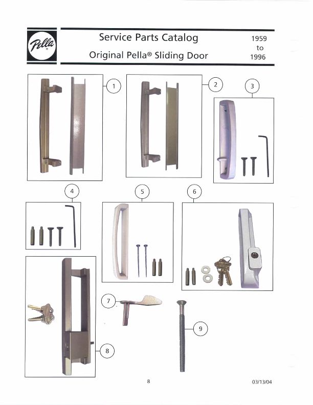 sliding door handle parts