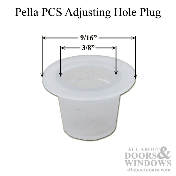 Profile Dimensions of Pella PCS Adjusting Hole Plug for Pro-Line Sliding Door