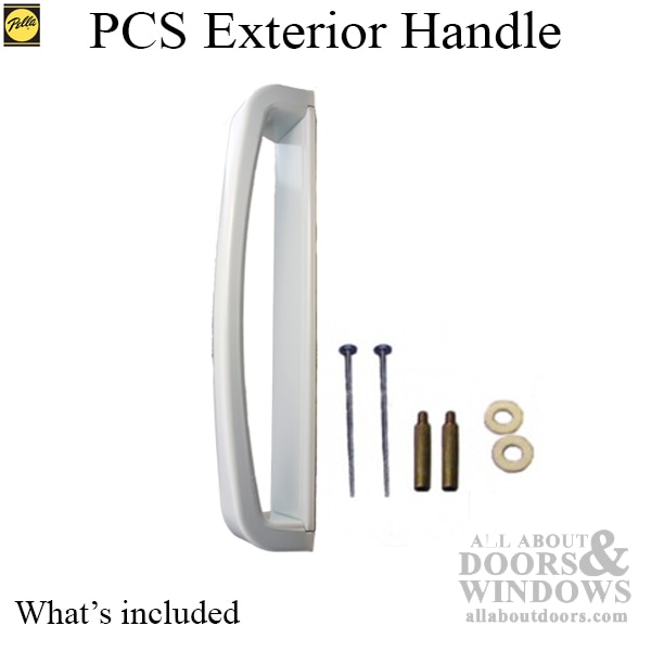 Pella Non-Handed Exterior Handle in White - Kit Contents