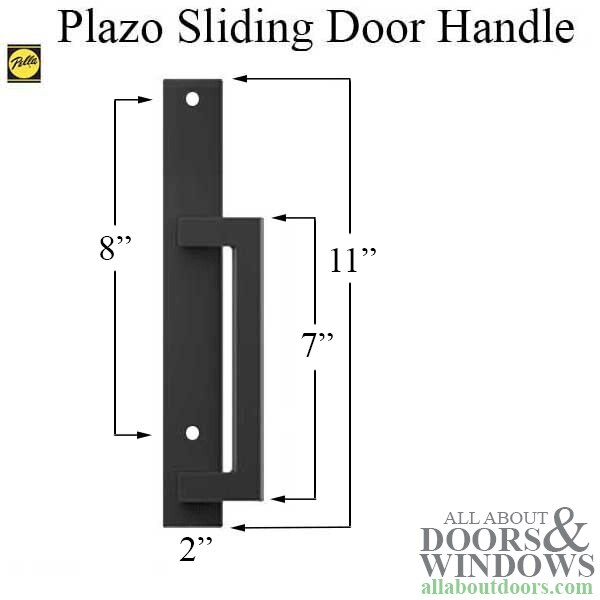 Profile View of Pella Plazo Sliding Door Hardware