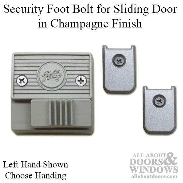 Security Foot Bolt for Sliding Door, Champagne Choose Handing