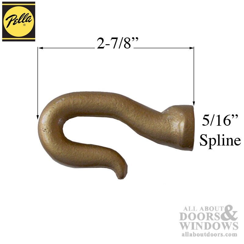 Pella Hook for Skylight Adapter Pole in Copper - Dimensions