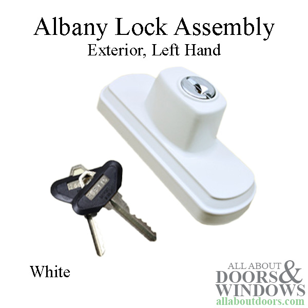 Andersen Frenchwood Gliding Doors Lock Assembly Keyed Alike Albany Exterior Left White