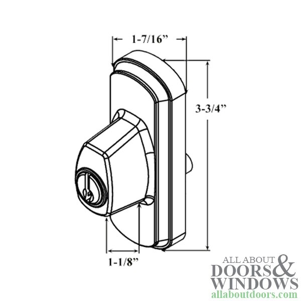 Andersen Gliding Door Albany Exterior Lock Assembly with Keys - Keyed Alike - Left-Hand