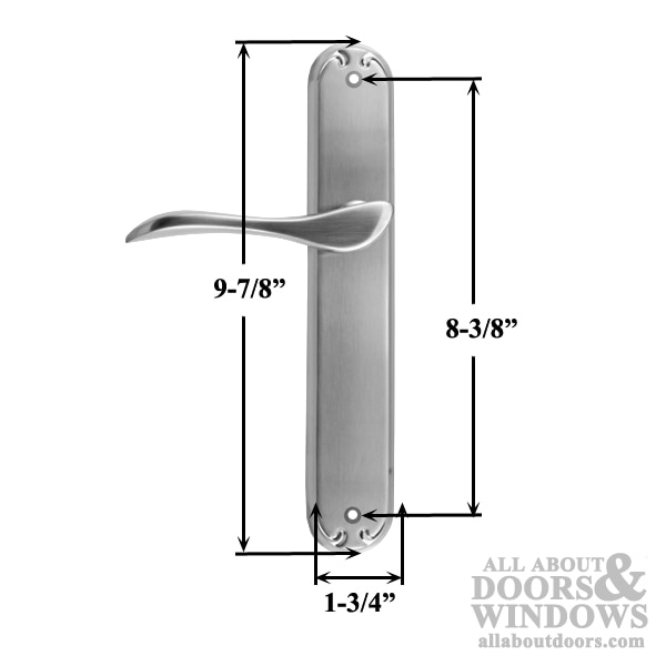 Dimensions of the Pella Inactive/Dummy Fixed Right Hand Handle