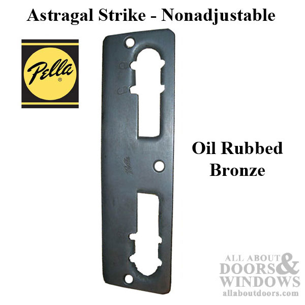 Pella Astragal Non Adjustable Strike Plate in Antique Brass for Multipoint Lock