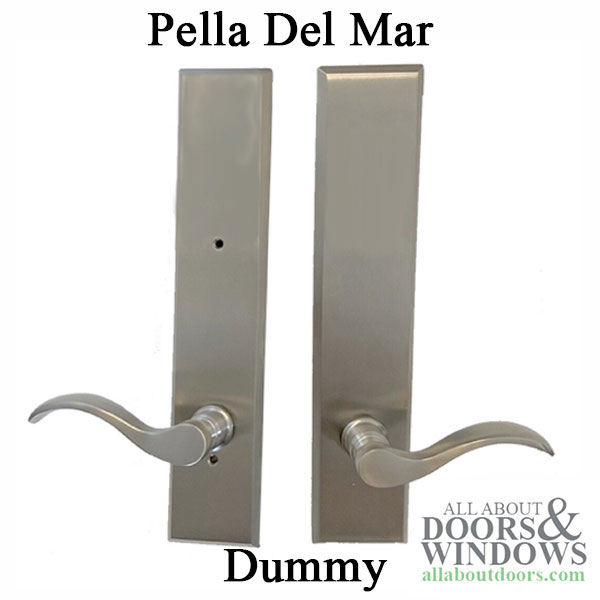 Pella French Double Door Del Mar Satin Nickel Active Dummy Handle Set Trim
