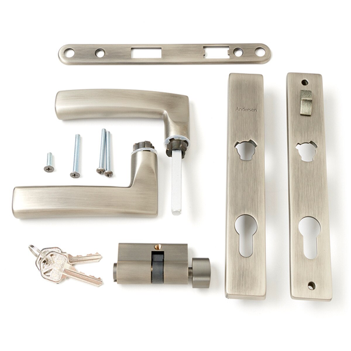 Andersen Storm Door Handle Set With Deadbolt – Fits 1.5-in Door, White/Black, Keyed Entry