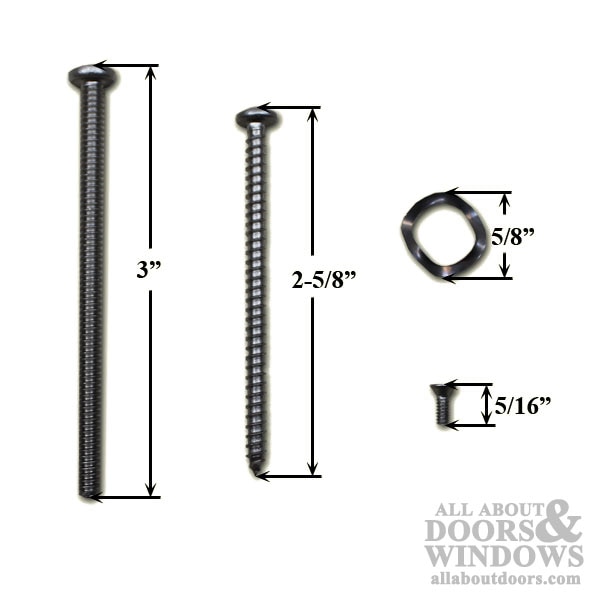 Sliding Door Handle Screw Package - Content Measurements
