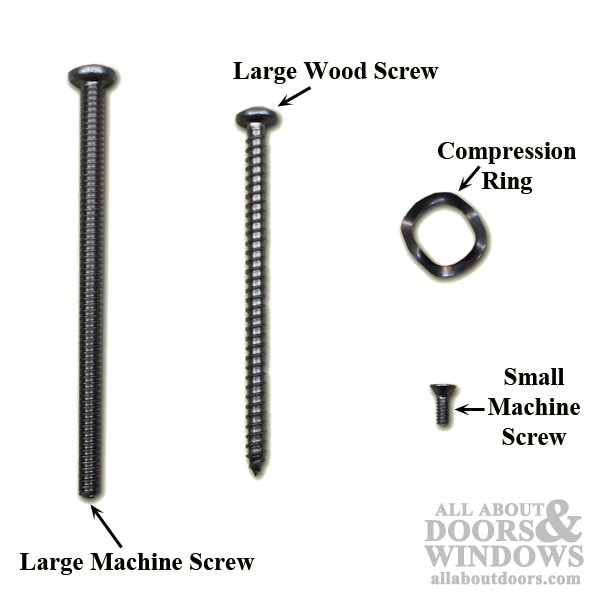 Components of Sliding Door Handle Screw Package