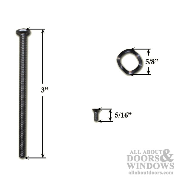 Sliding Door Handle Screw Package - 3 Inch & 5/16 Inch Machine Screws