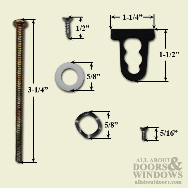 Detail of 3-1/4-inch and 5/16-inch Machine Screws for Sliding Door Handles