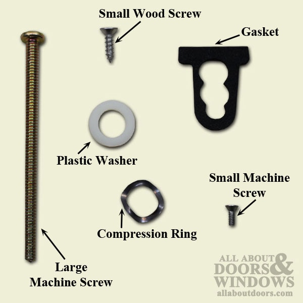 Detail of 3-1/4-inch and 5/16-inch Machine Screws for Sliding Door Handles