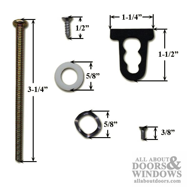 Detail of 3-1/4-inch and 3/8-inch Machine Screws for Sliding Door Handles