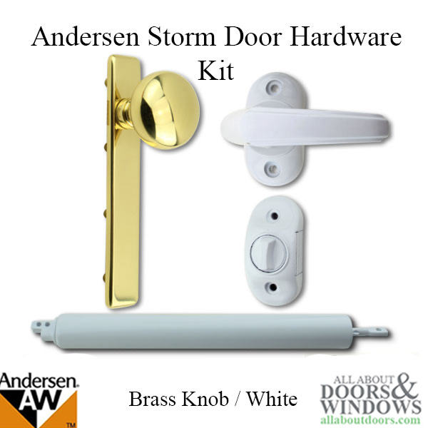 Andersen Emco Storm Door Hardware Kit Brass Knob Exterior