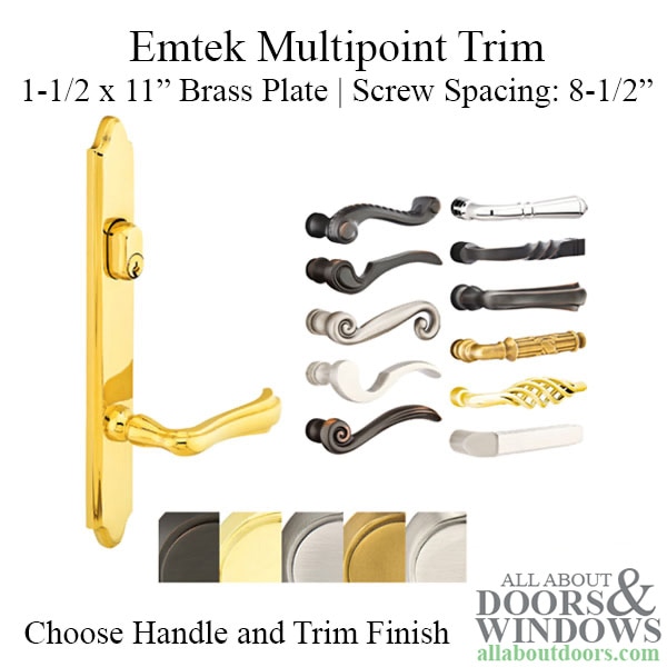 Multipoint trim 1-1/2 x 11 inch for lock handle set trim