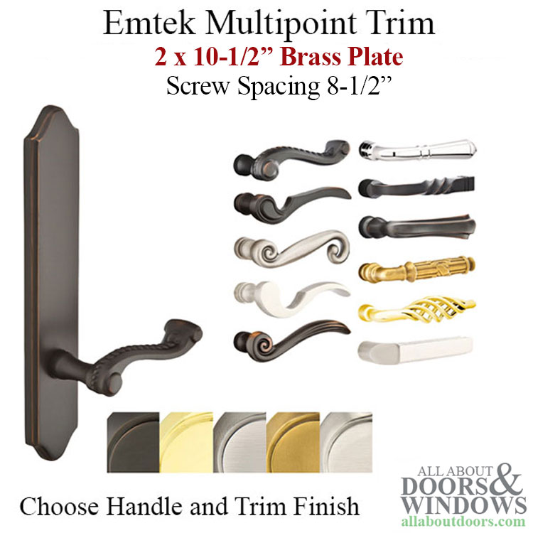 Multipoint trim 2 x 10 inch for traditional lock handle set trim