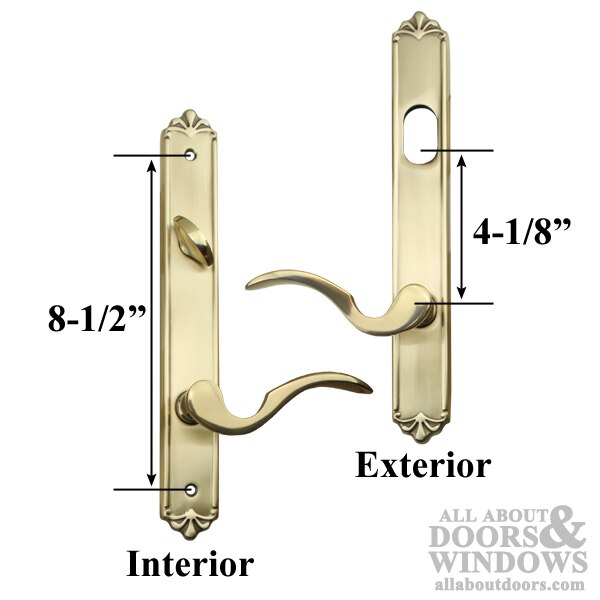 Petal Style Handle Set for Keyed Andersen Door, Left - French Antique