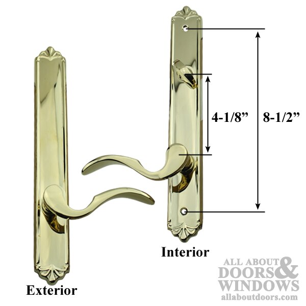 Petal Style Handle Set for Active / Non-Keyed Andersen Door with Thumbturn - RH - Polished Brass PVD