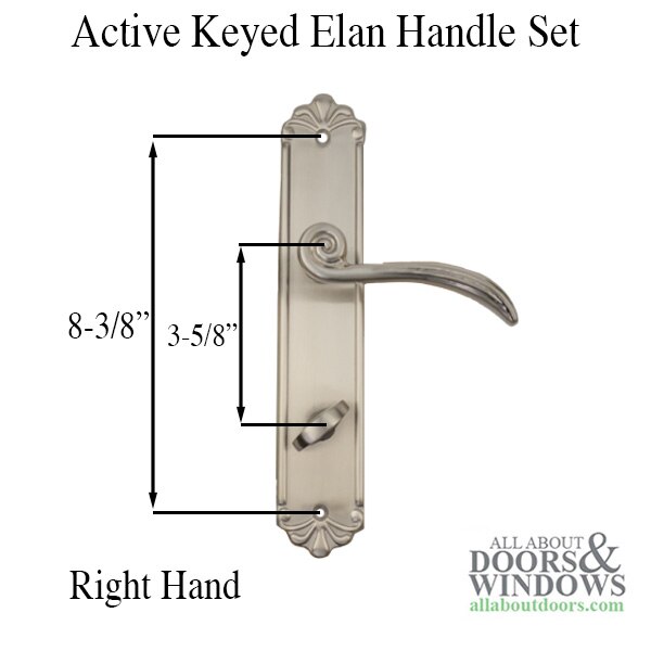 Elan NonKeyed Handle Set for Active Pella Door with Thumbturn