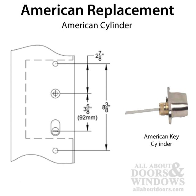 Multipoint Trim, 1-1/2 x 11 inch, Brass Handleset Profile Dimensions