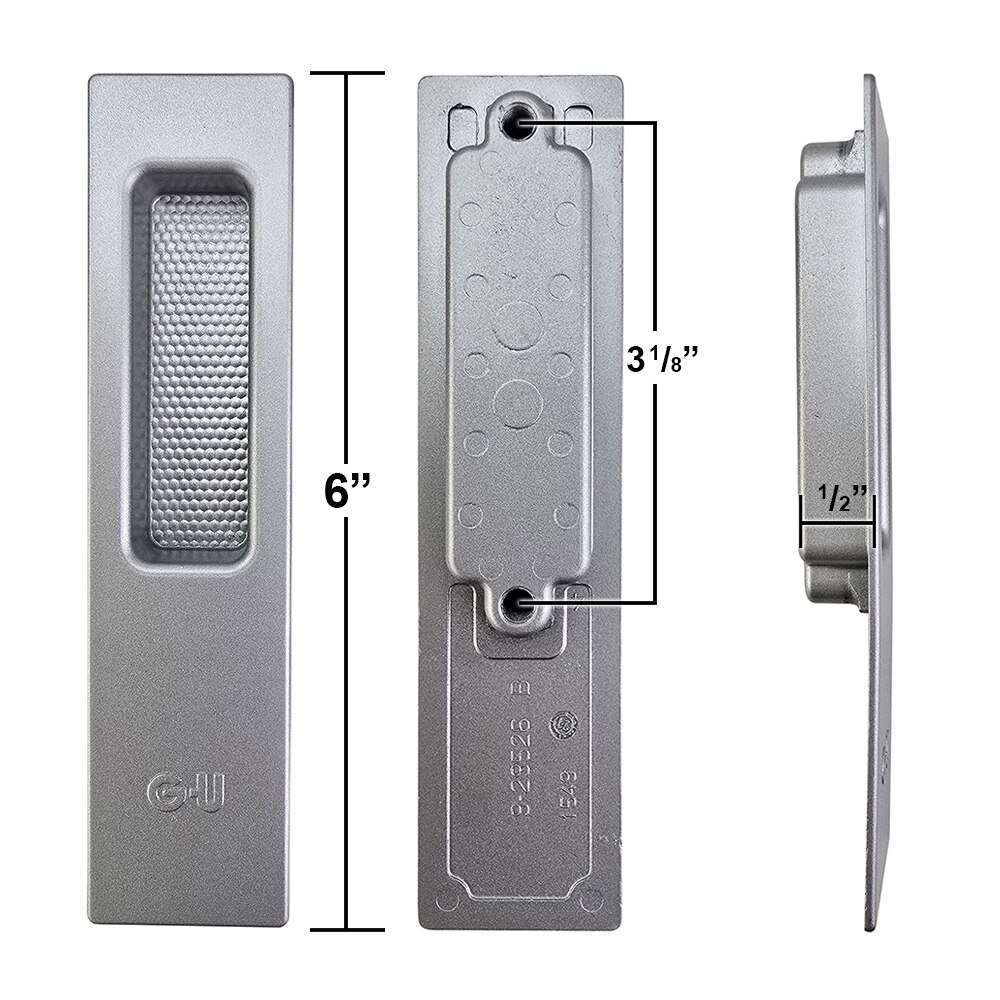 GU Lift Slide Outside Flush Pull - Dimensions