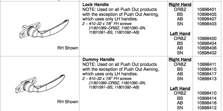 Casement Lock Handle