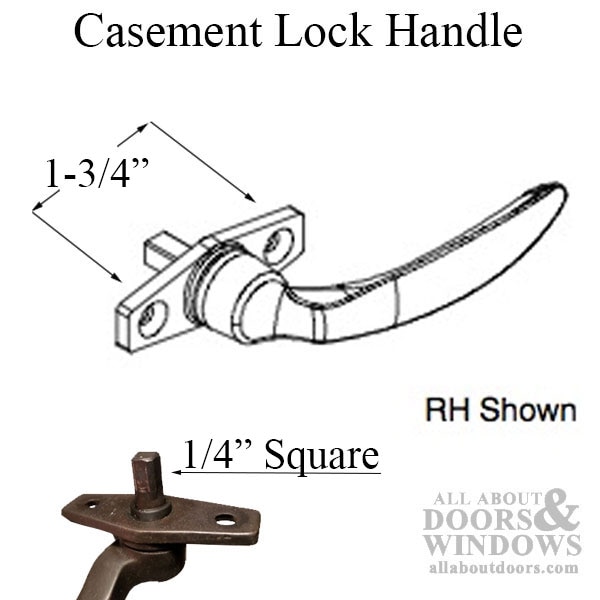 Casement Lock Handle Dimensions