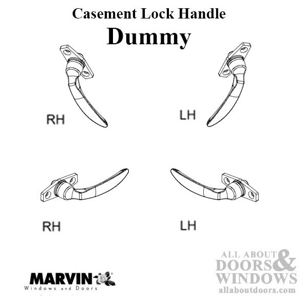 Marvin Push Out Casement Lock Handle, Left Hand Dummy | Choose Your Color