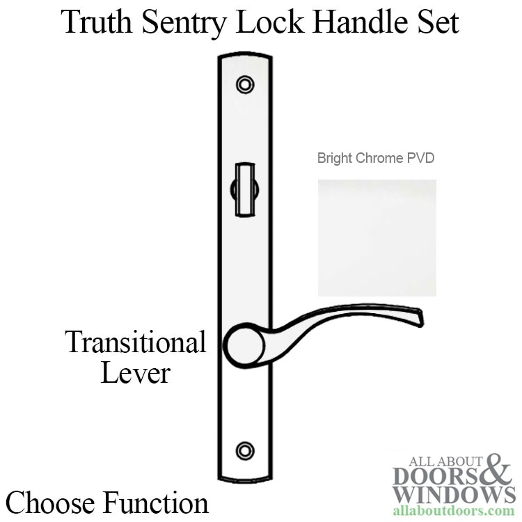 Truth Sentry Lock Transitional Handle Set, Decorative Finish Over Brass