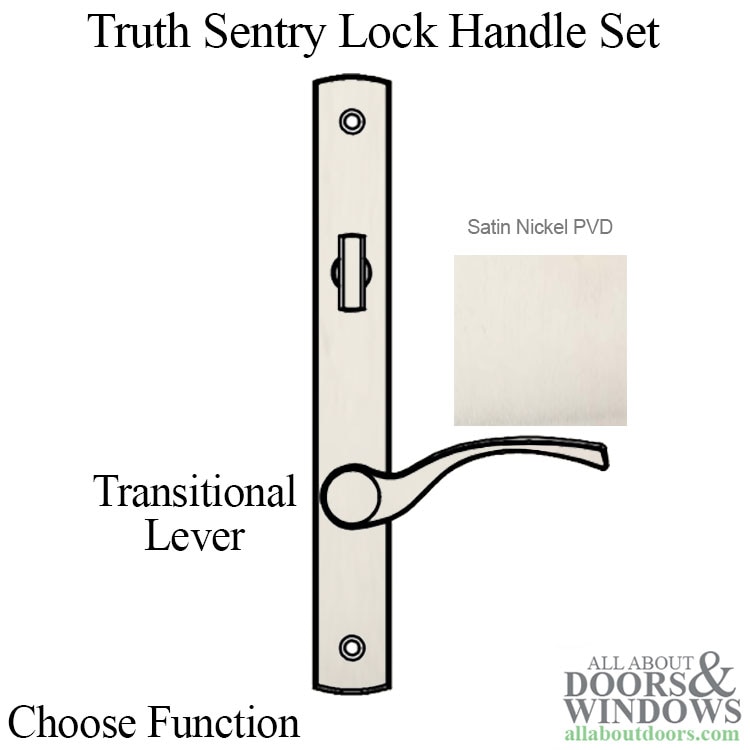 Truth Sentry Lock Handle Set, Transitional, Decorative Finishes Over Brass