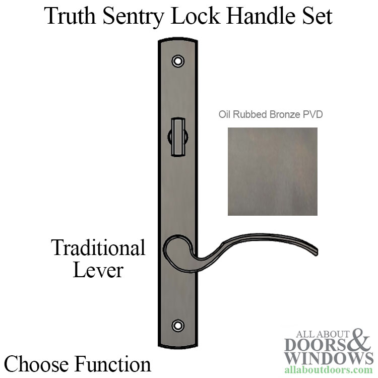 Truth Sentry Lock Traditional Handle Set, Brass
