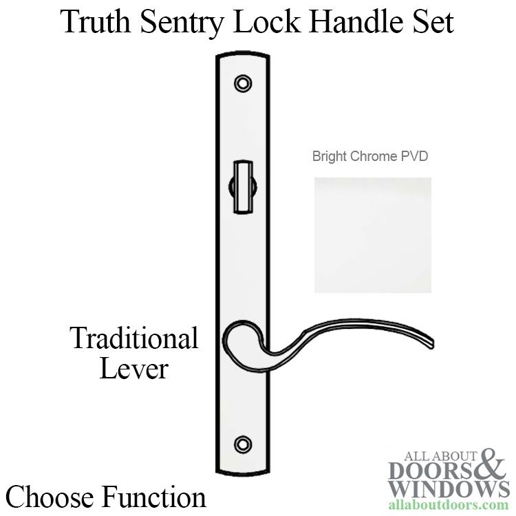 Truth Sentry Lock Traditional Handle Set, Decorative Finish Over Brass