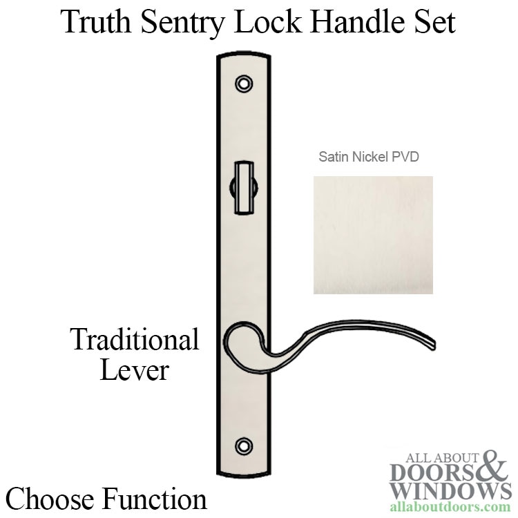 Truth Sentry Lock Traditional Handle Set, Decorative Finish over Brass