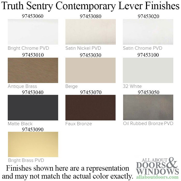 Truth Sentry Lock Contemporary Handle Set, Painted Over Zinc