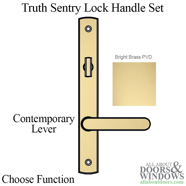 Truth Sentry Lock Contemporary Handle Set, Solid Brass
