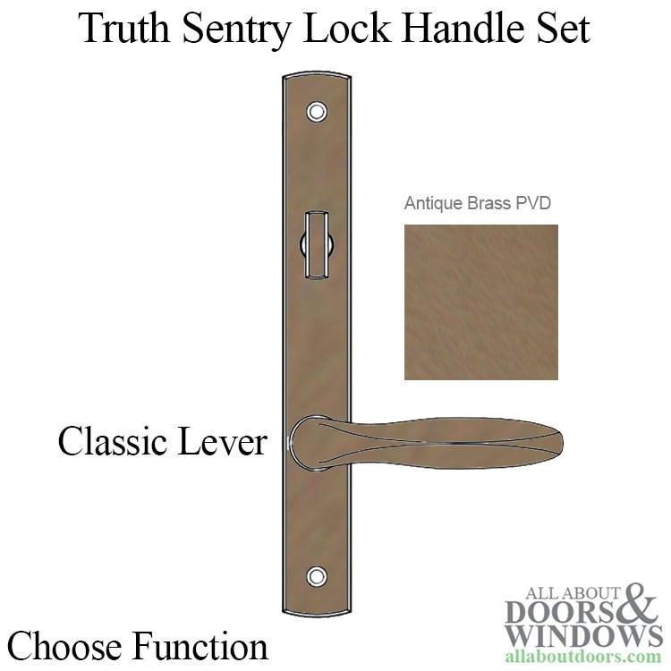 Truth Sentry Lock Classic Handle Set, Decorative Finishes Over Brass